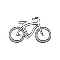 mão desenhado esboço ícone baixo cavaleiro bicicleta vetor