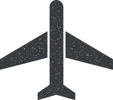 avião, aeroporto vetor ícone ilustração com carimbo efeito