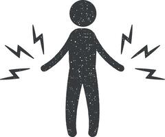 eletricidade homem vetor ícone ilustração com carimbo efeito