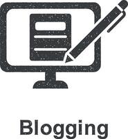 conectados marketing, blogging vetor ícone ilustração com carimbo efeito