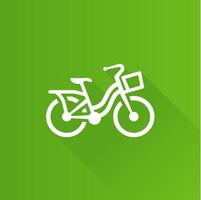 cidade bicicleta plano cor ícone grandes sombra vetor ilustração