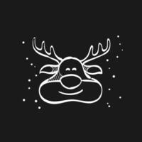 Rudolph a alce rabisco esboço ilustração vetor