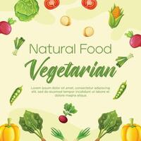 modelo vegetariano social meios de comunicação postar vetor