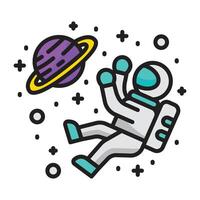 astronauta e planeta ícone Projeto ilustração. vetor Projeto