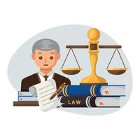 juiz ilustração Projeto para lei empresa vetor