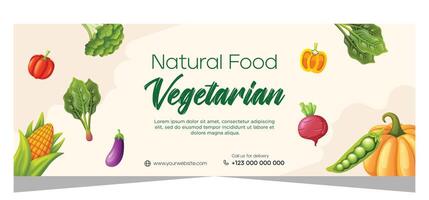 horizontal bandeira modelo para vegetariano vetor