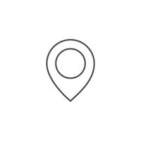 PIN localização mapa ícone dentro fino esboço estilo vetor