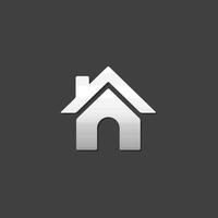 casa botão ícone dentro metálico cinzento cor estilo. local na rede Internet Internet navegação vetor