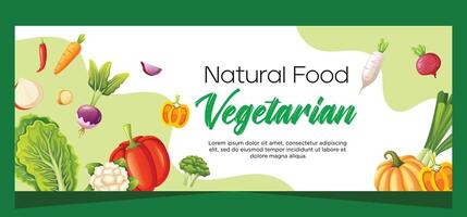 vegetariano horizontal bandeira modelo Projeto vetor