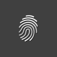 impressão digital ícone dentro metálico cinzento cor estilo. Ciência segurança crime identidade vetor
