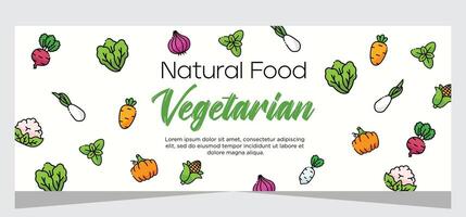 vegetariano horizontal bandeira modelo Projeto vetor