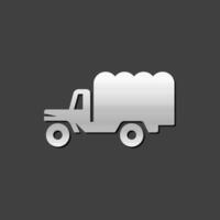 militares caminhão ícone dentro metálico cinzento cor estilo.vintage logístico transporte vetor