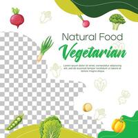 modelo vegetariano social meios de comunicação postar vetor