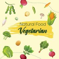 saudável vegetariano Comida social meios de comunicação postar modelo Projeto vetor