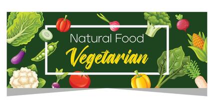 vegetariano horizontal bandeira modelo Projeto vetor