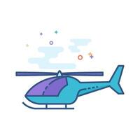 helicóptero ícone plano cor estilo vetor ilustração