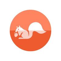 esquilo ícone dentro plano cor círculo estilo. mamífero animal vetor