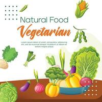 postar modelo para vegetariano ou orgânico produtos vetor