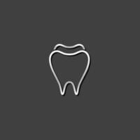 dente ícone dentro metálico cinzento cor estilo.pasta de dente higiene saudável vetor