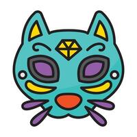 gato face com conceito dia do morte. vetor Projeto