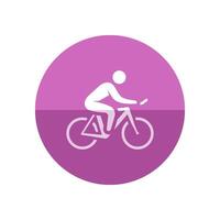 ciclismo ícone dentro plano cor círculo estilo. estrada raça Tour triatlo Tempo tentativas perseguição esporte bicicleta vetor