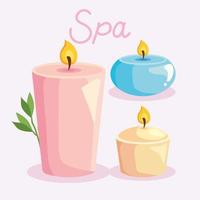 velas ícones de spa vetor