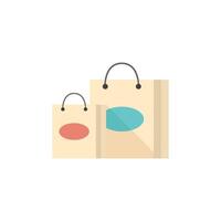 compras bolsas ícone dentro plano cor estilo. comprando, comércio eletrônico vetor