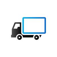 caminhão ícone dentro duo tom cor. frete transporte logístico vetor