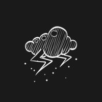 clima nublado tempestade rabisco esboço ilustração vetor