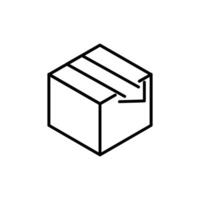 caixa Entrega com seta linha ícone Projeto vetor