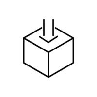 caixa Entrega com seta linha ícone Projeto vetor