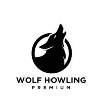 Lobo uivando cabeça logotipo ícone Projeto ilustração vetor