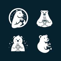 polar Urso café logotipo ícone ilustração Projeto vetor