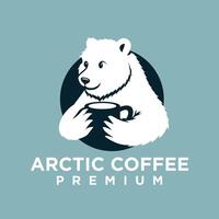 polar Urso café logotipo ícone ilustração Projeto vetor