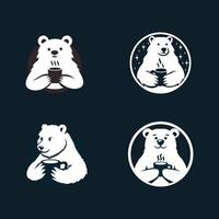 polar Urso café logotipo ícone ilustração Projeto vetor