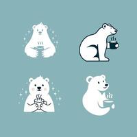 polar Urso café logotipo ícone ilustração Projeto vetor