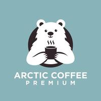 polar Urso café logotipo ícone ilustração Projeto vetor