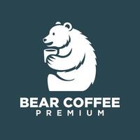 polar Urso café logotipo ícone ilustração Projeto vetor
