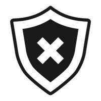 escudo de ícone preto e branco vetor