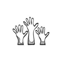 mão desenhado esboço ícone mãos vetor
