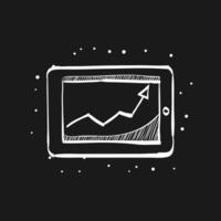 seta gráfico ícone dentro rabisco esboço linhas. digital, mostrar, tábua, telefone vetor