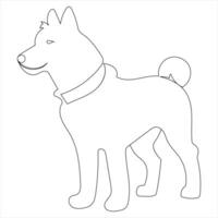 contínuo solteiro linha arte desenhando estilo do cachorro e solteiro linha cachorro desenhando vetor ilustração