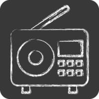 ícone rádio. relacionado para podcast símbolo. giz estilo. simples Projeto editável. simples ilustração vetor