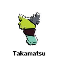 takamatsu mapa. em branco vetor mapa do a país. fronteiras do Japão para seu infográfico. vetor ilustração. Projeto modelo