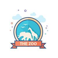 jardim zoológico portão ícone plano cor estilo vetor ilustração