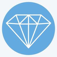 ícone diamante. relacionado para anel símbolo. azul olhos estilo. simples Projeto editável. simples ilustração vetor