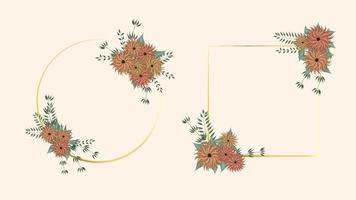 cartão de convite de flor botânica para evento de decoração de casamento vetor