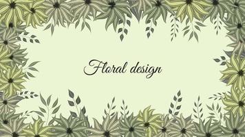 fundo de banner floral horizontal decorado com flores alegres vetor