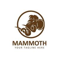 lanoso mamute logotipo Projeto modelo com grandes presas. criativo e único icônico mamute logotipo. logotipo é uma projetado para esporte tipos do empresas vetor