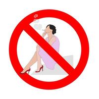 proibido cigarro ícone, proibição hábito fumaça, não tóxico bandeira, banido e não recomendado para grávida mulher, pouco saudável hábito. vetor ilustração